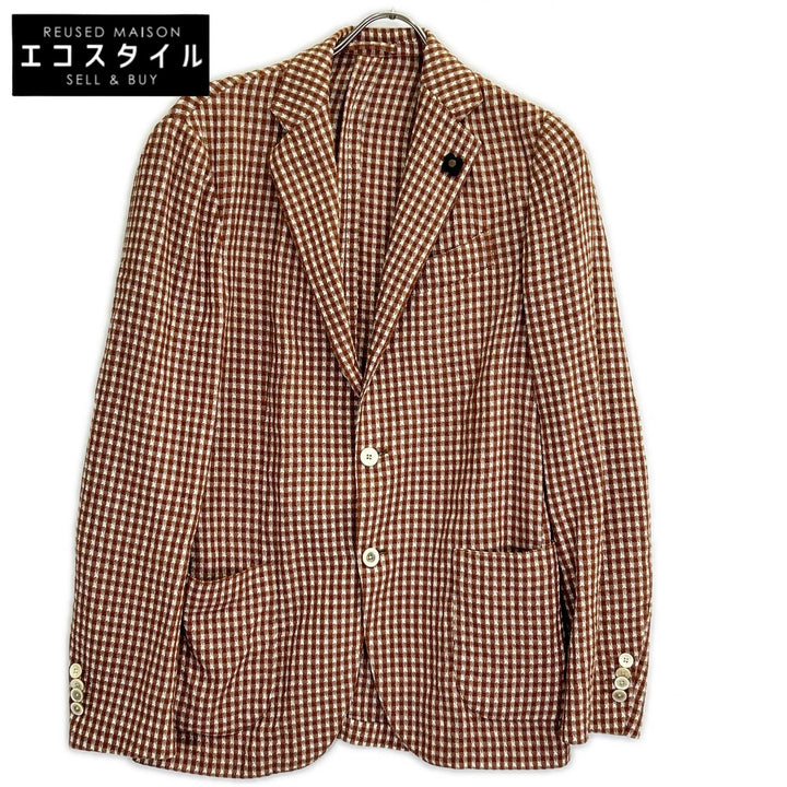 LARDINI ラルディーニ JG32903Q コットンリネン チェック シングル 3B 段返り ジャケット ジャケット