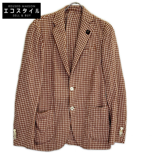 LARDINI ラルディーニ JG32903Q コットンリネン チェック シングル 3B 段返り ジャケット ジャケット