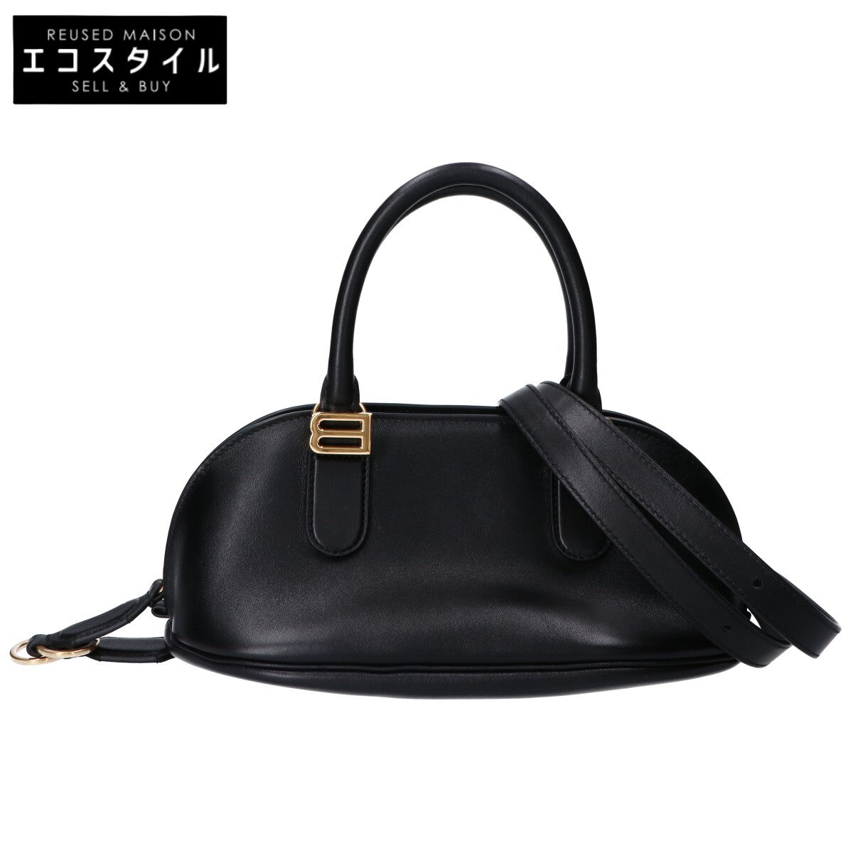 BALENCIAGA バレンシアガ 868585 2026夏コレクション ショーピース ブラック Bolero スムースカーフ ボウリングバッグ ミニ ショルダーバッグ