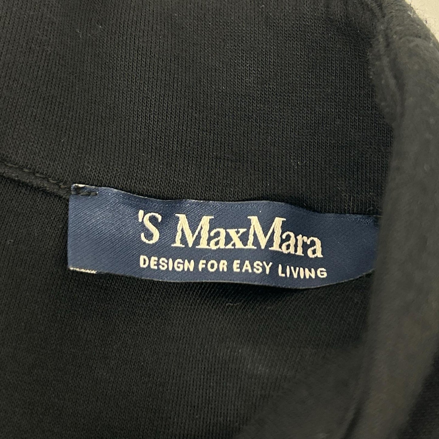 S MaxMara エスマックスマーラ ブラック レーヨン ボンディング長袖ワンピース ワンピース