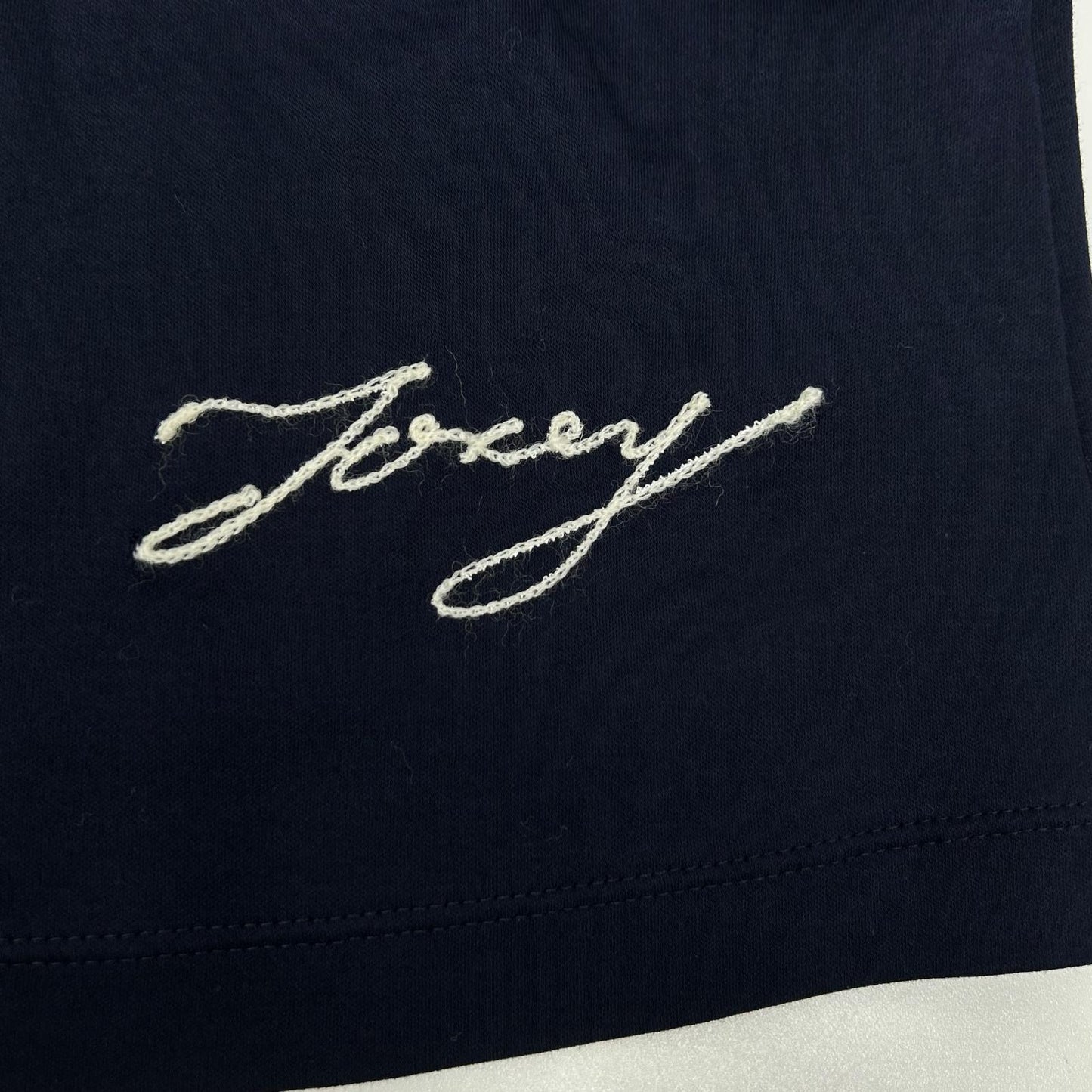FOXEY フォクシー ネイビー ロゴ刺繍 クルーネック Tシャツ トップス