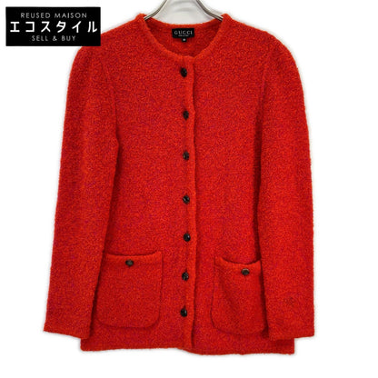 GUCCI グッチ 257.5055.7948 オールド レッド アルパカウール モヘア カーディガン トップス
