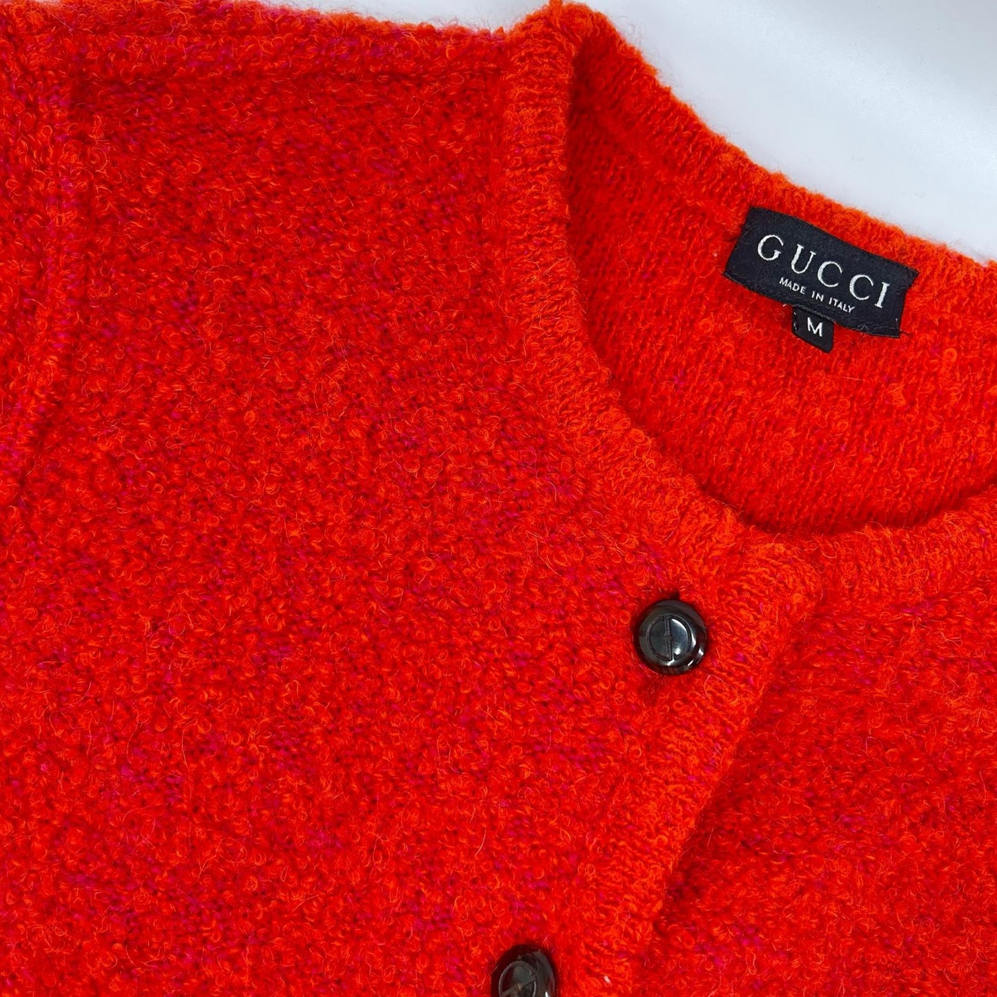 GUCCI グッチ 257.5055.7948 オールド レッド アルパカウール モヘア カーディガン トップス