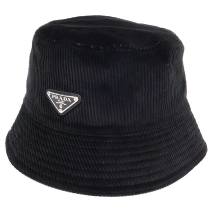 PRADA プラダ 【美品】2HC137 13I4 トライアングルロゴ コーデュロイ バケットハット 帽子