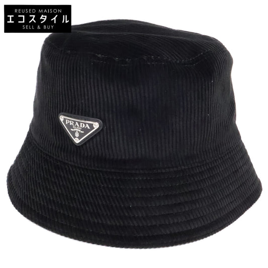 PRADA プラダ 【美品】2HC137 13I4 トライアングルロゴ コーデュロイ バケットハット 帽子
