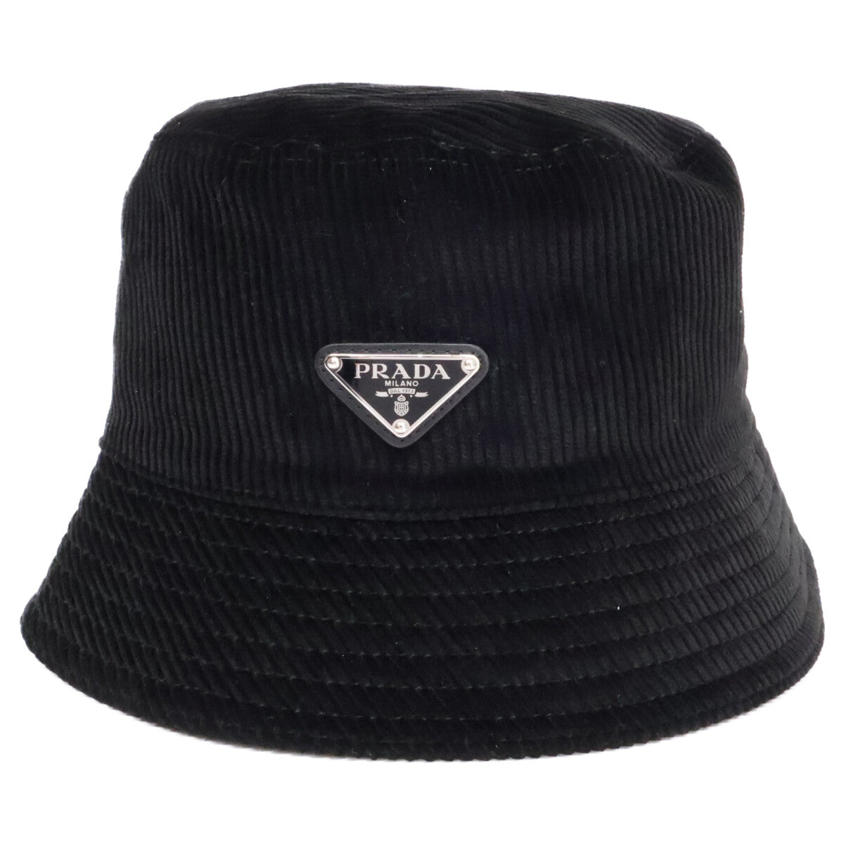 PRADA プラダ 【美品】2HC137 13I4 トライアングルロゴ コーデュロイ バケットハット 帽子
