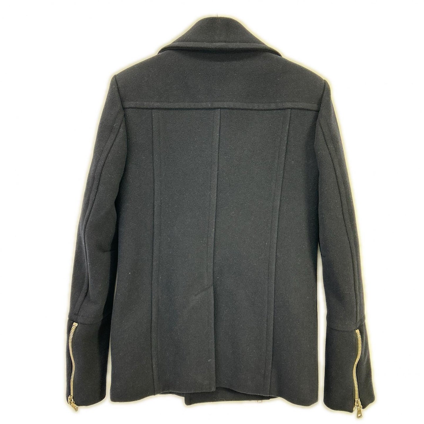BALMAIN バルマン W8H3098T388 ネイビー ウール ダブル ピーコート コート