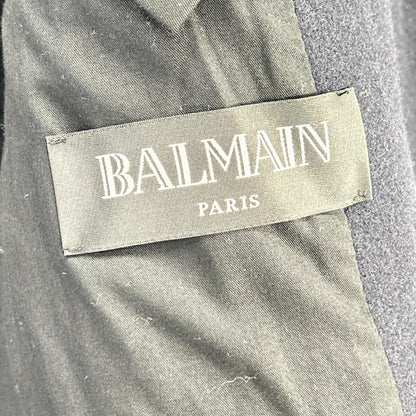 BALMAIN バルマン W8H3098T388 ネイビー ウール ダブル ピーコート コート
