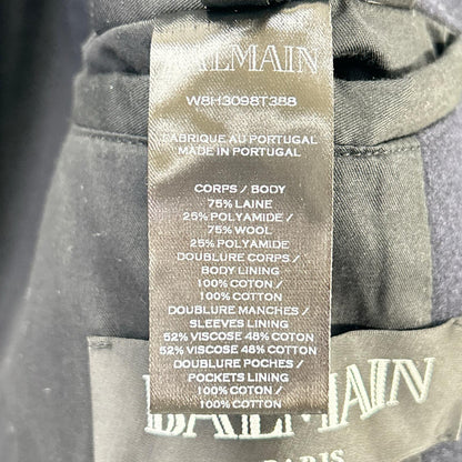 BALMAIN バルマン W8H3098T388 ネイビー ウール ダブル ピーコート コート