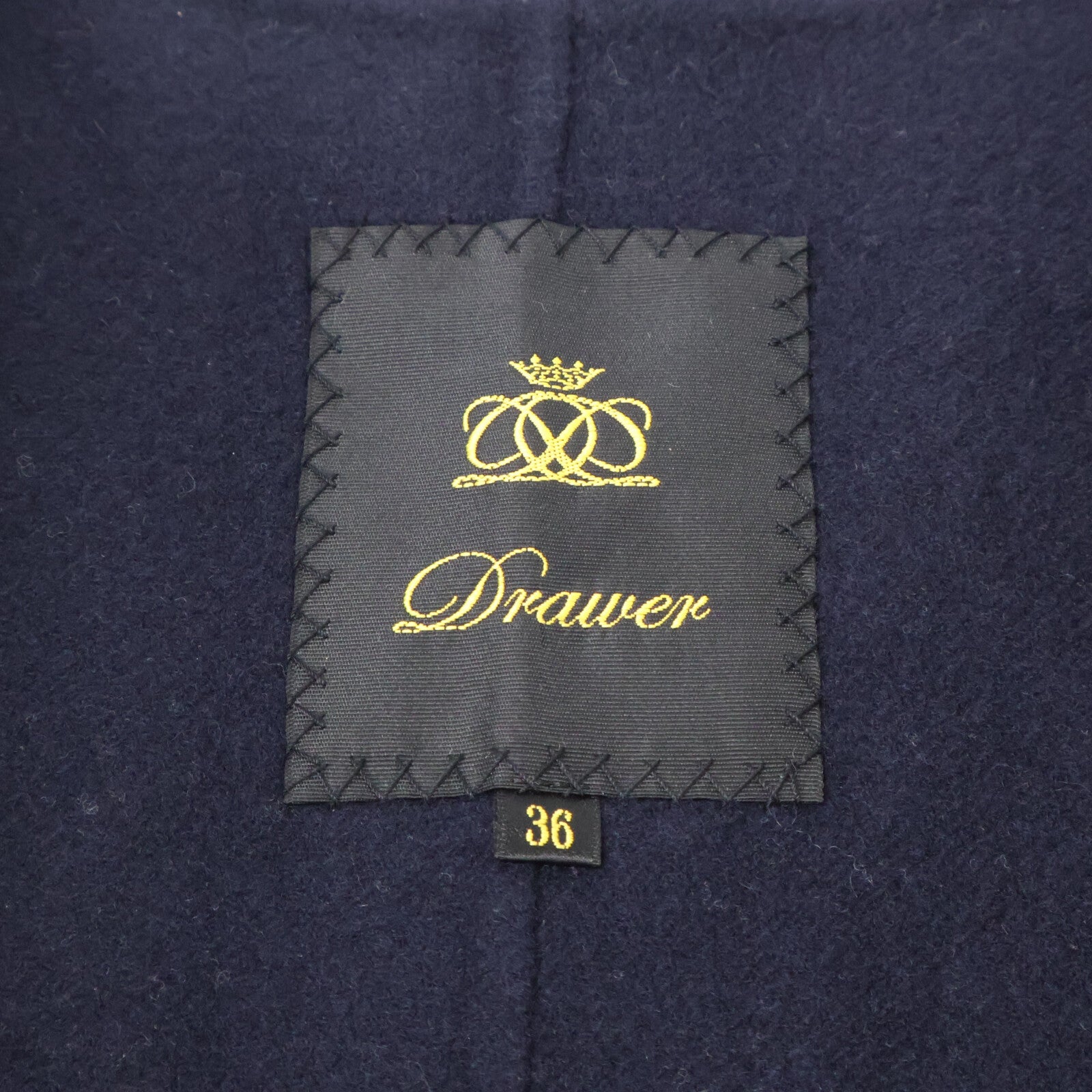 DRAWER ドゥロワー 【美品/25年製】6522-2-000014 ウールケヌキ フォックスファー スリーブ ノーカラージャケット ジャケット
