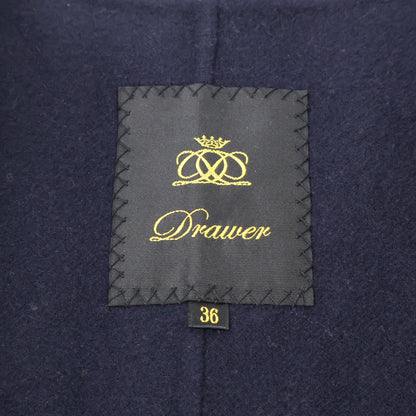 DRAWER ドゥロワー 【美品/25年製】6522-2-000014 ウールケヌキ フォックスファー スリーブ ノーカラージャケット ジャケット