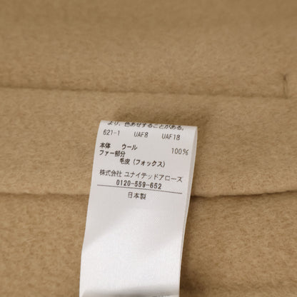 DRAWER ドゥロワー 【美品/25年製】6522-2-000008 ウールケヌキ フォックスファー スリーブ ノーカラージャケット ジャケット