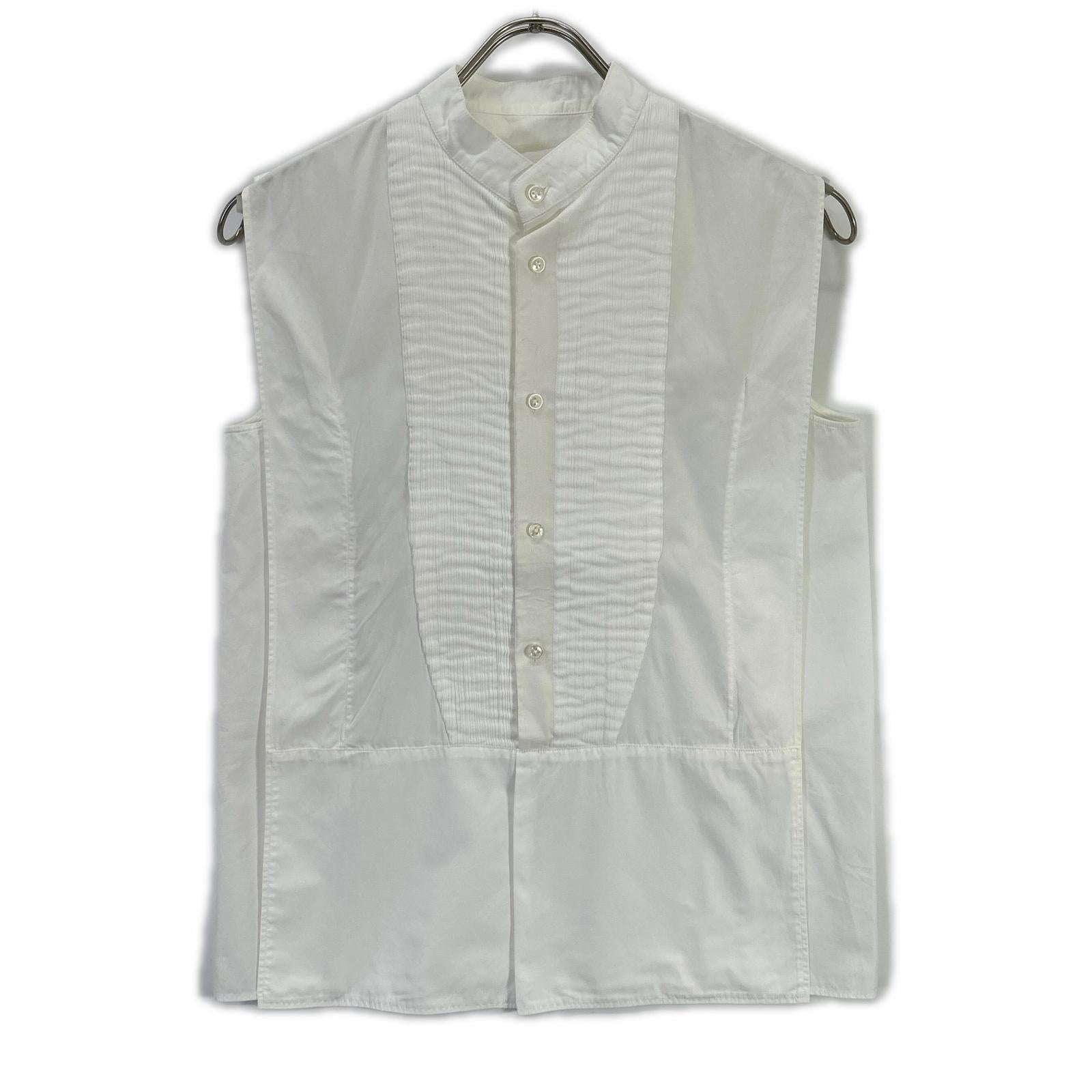 Maison margiela メゾンマルジェラ 18年 S31DL0233 ホワイト コットン ノースリーブ シャツブラウス トップス