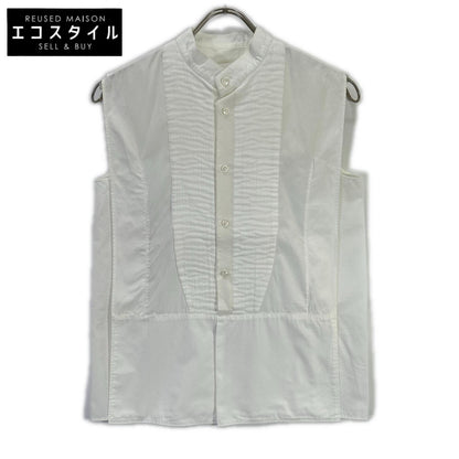 Maison margiela メゾンマルジェラ 18年 S31DL0233 ホワイト コットン ノースリーブ シャツブラウス トップス