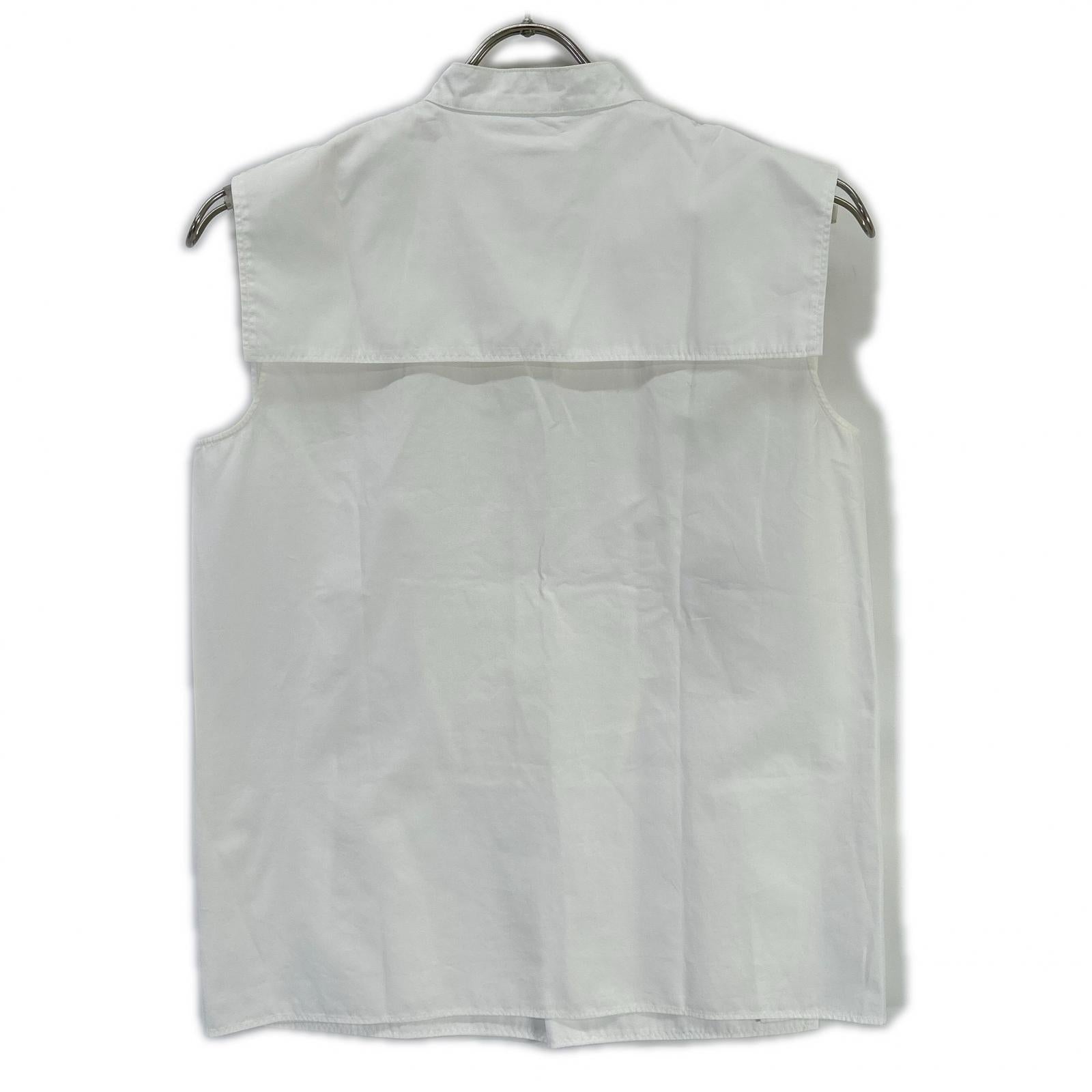 Maison margiela メゾンマルジェラ 18年 S31DL0233 ホワイト コットン ノースリーブ シャツブラウス トップス