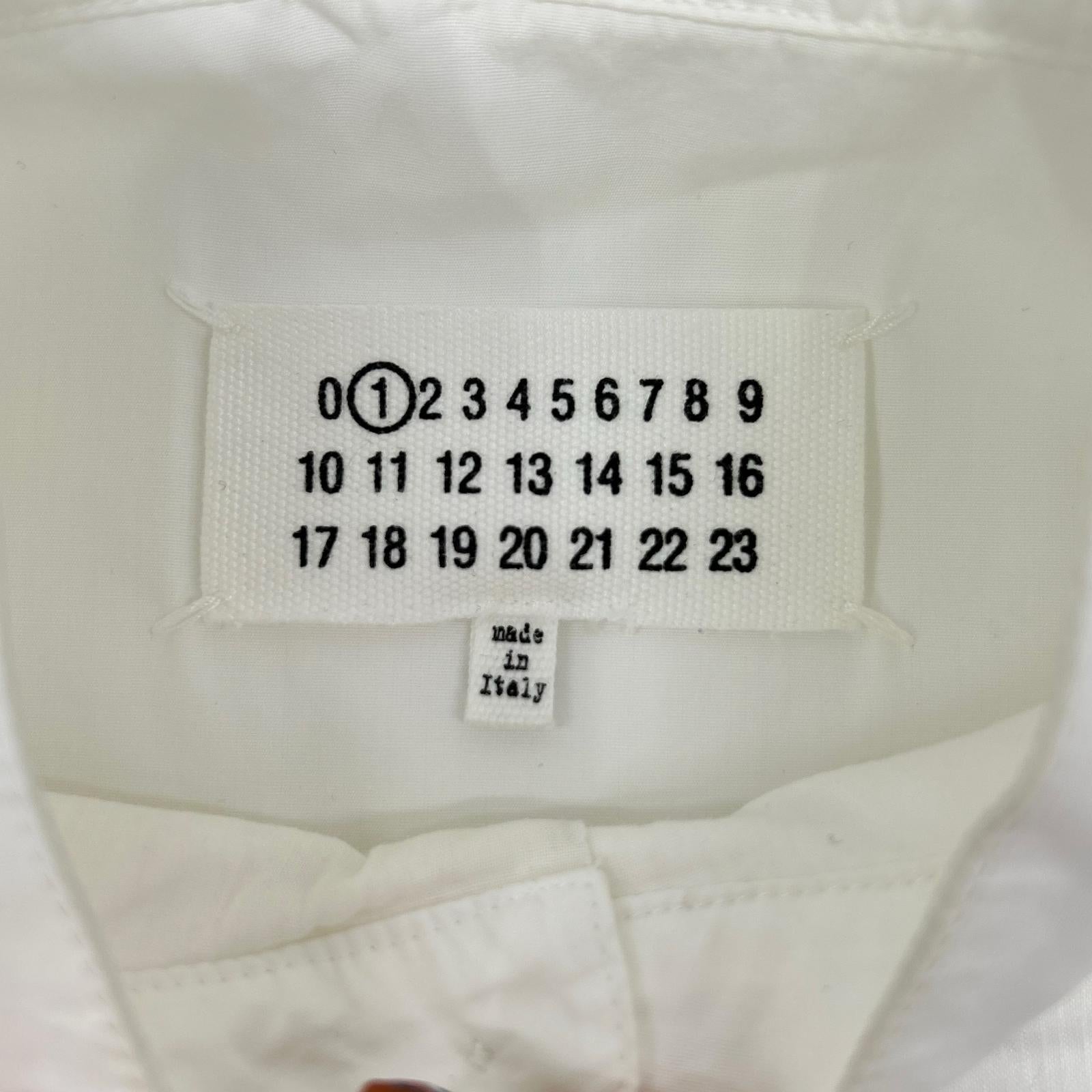 Maison margiela メゾンマルジェラ 18年 S31DL0233 ホワイト コットン ノースリーブ シャツブラウス トップス