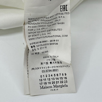 Maison margiela メゾンマルジェラ 18年 S31DL0233 ホワイト コットン ノースリーブ シャツブラウス トップス