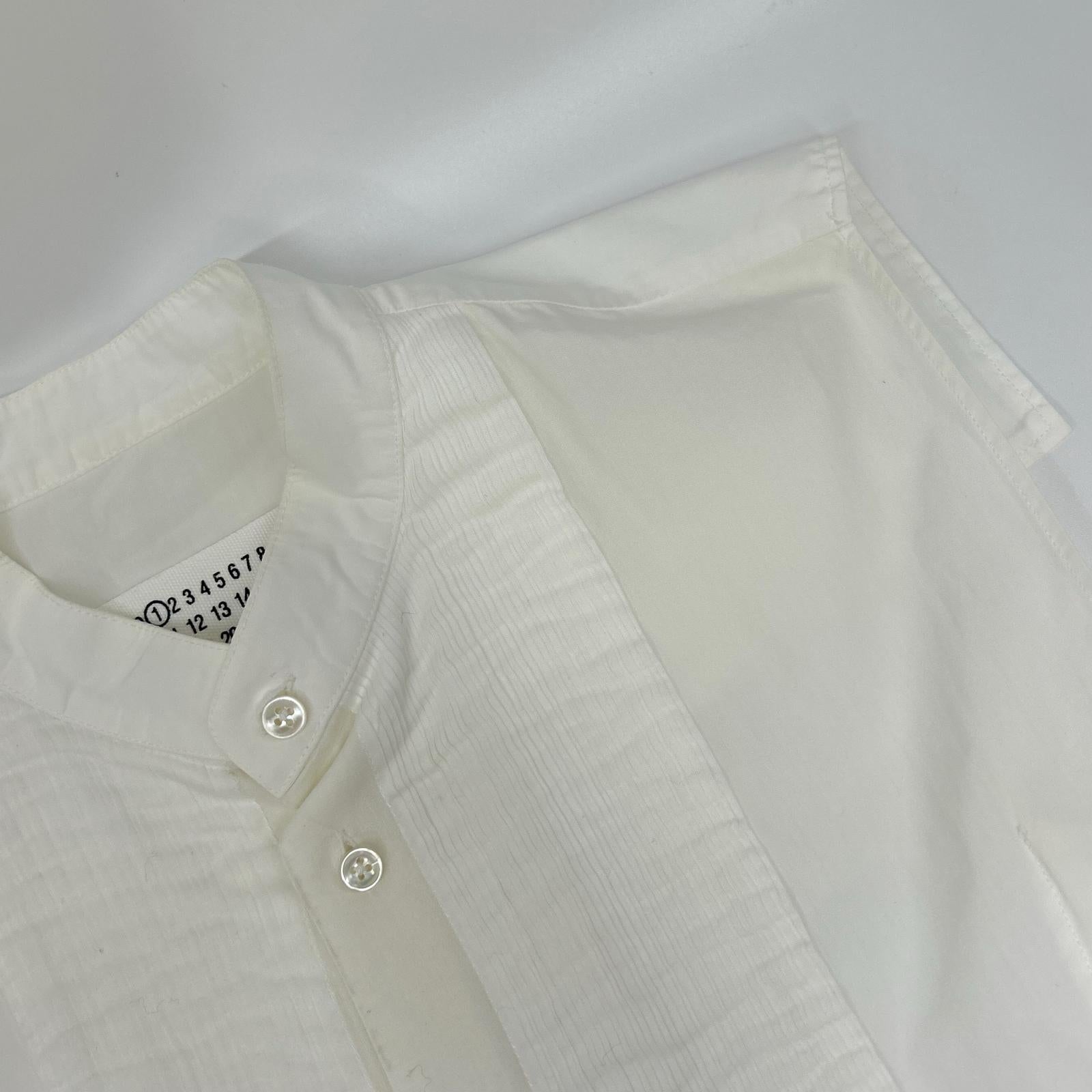Maison margiela メゾンマルジェラ 18年 S31DL0233 ホワイト コットン ノースリーブ シャツブラウス トップス