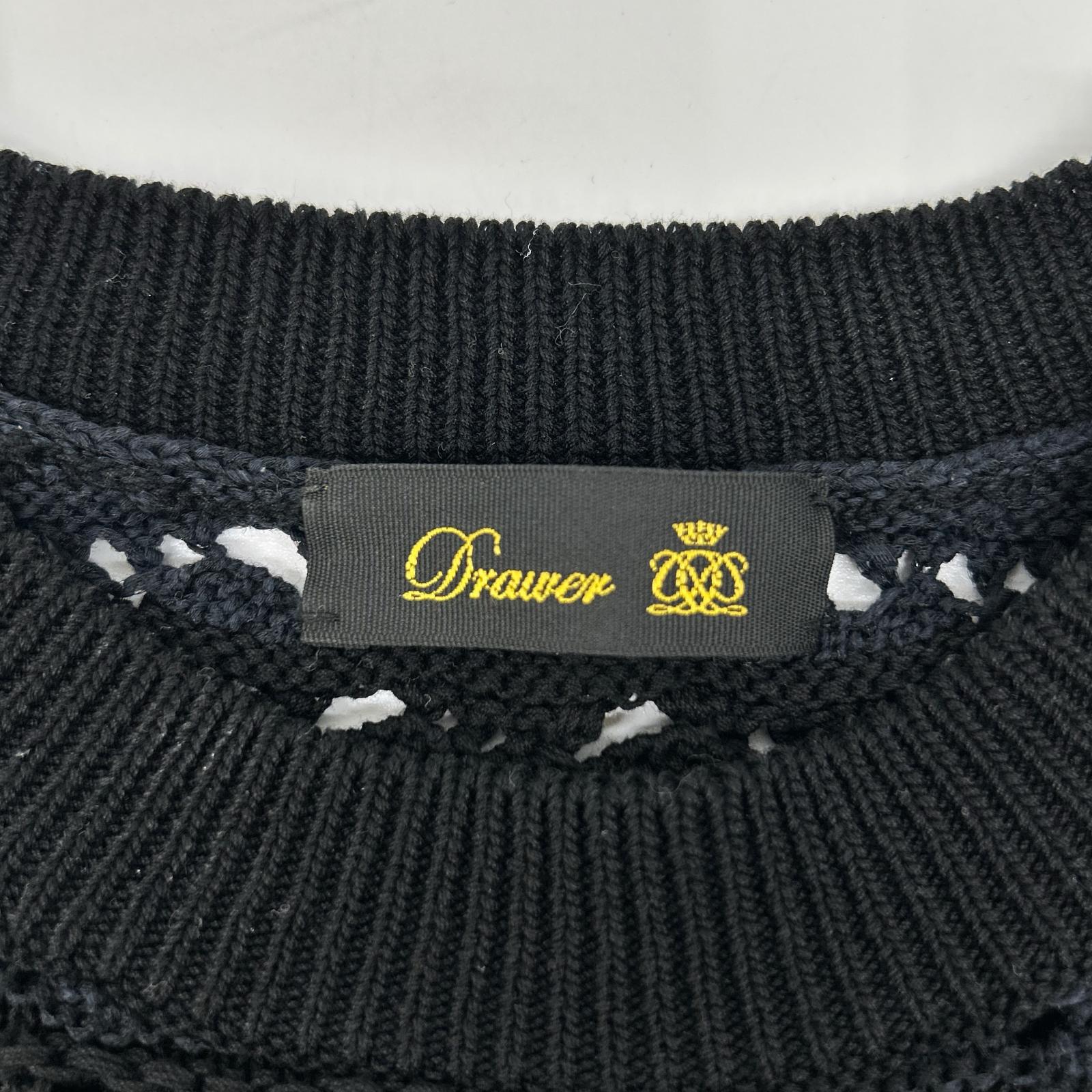 DRAWER ドゥロワー 6518-199-0518 ネイビー コットン ニット トップス