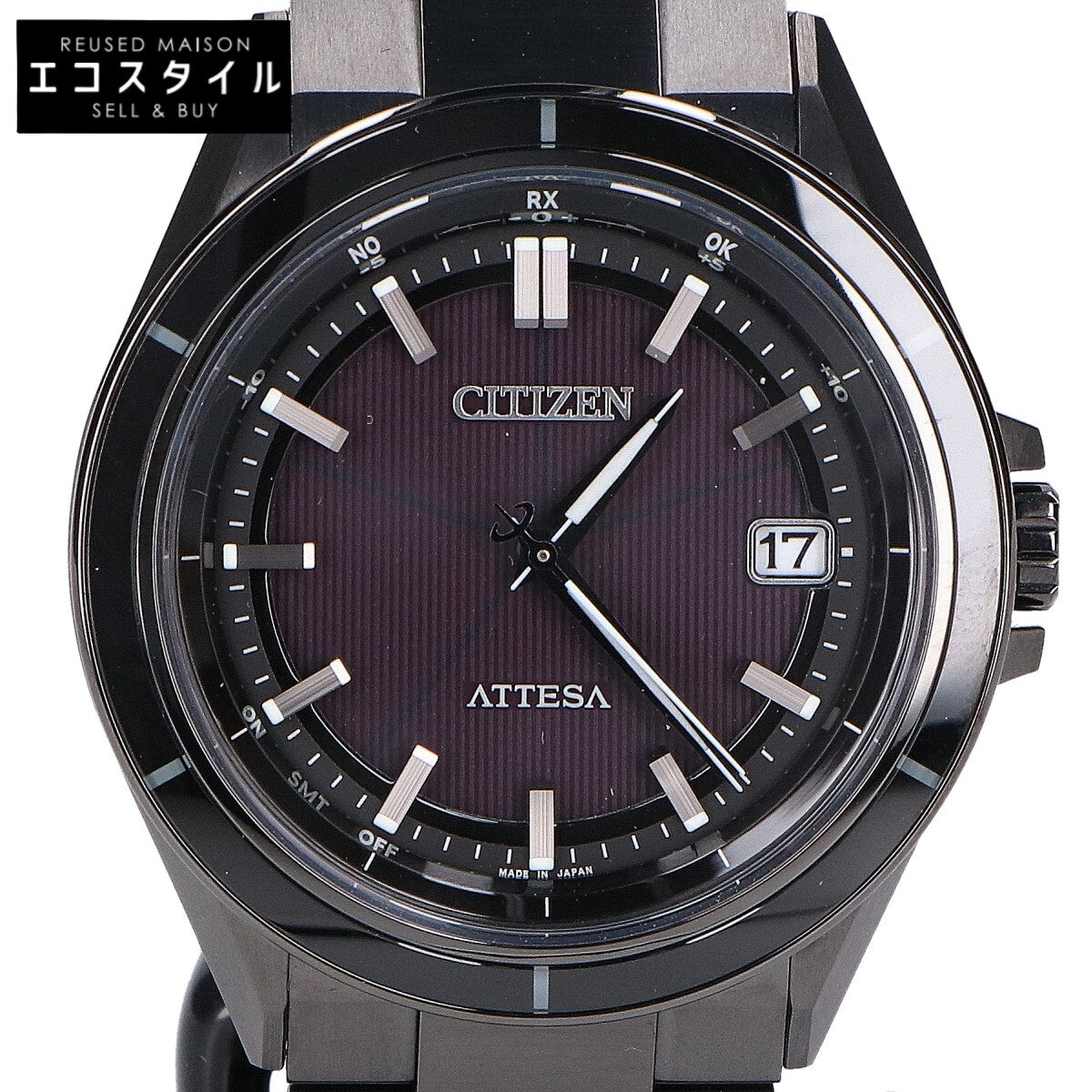 CITIZEN シチズン 【新品同様】CB3035-72E H128 ACT Line ブラックチタンシリーズ ATTESA アテッサ エコ・ドライブ電波 腕時計