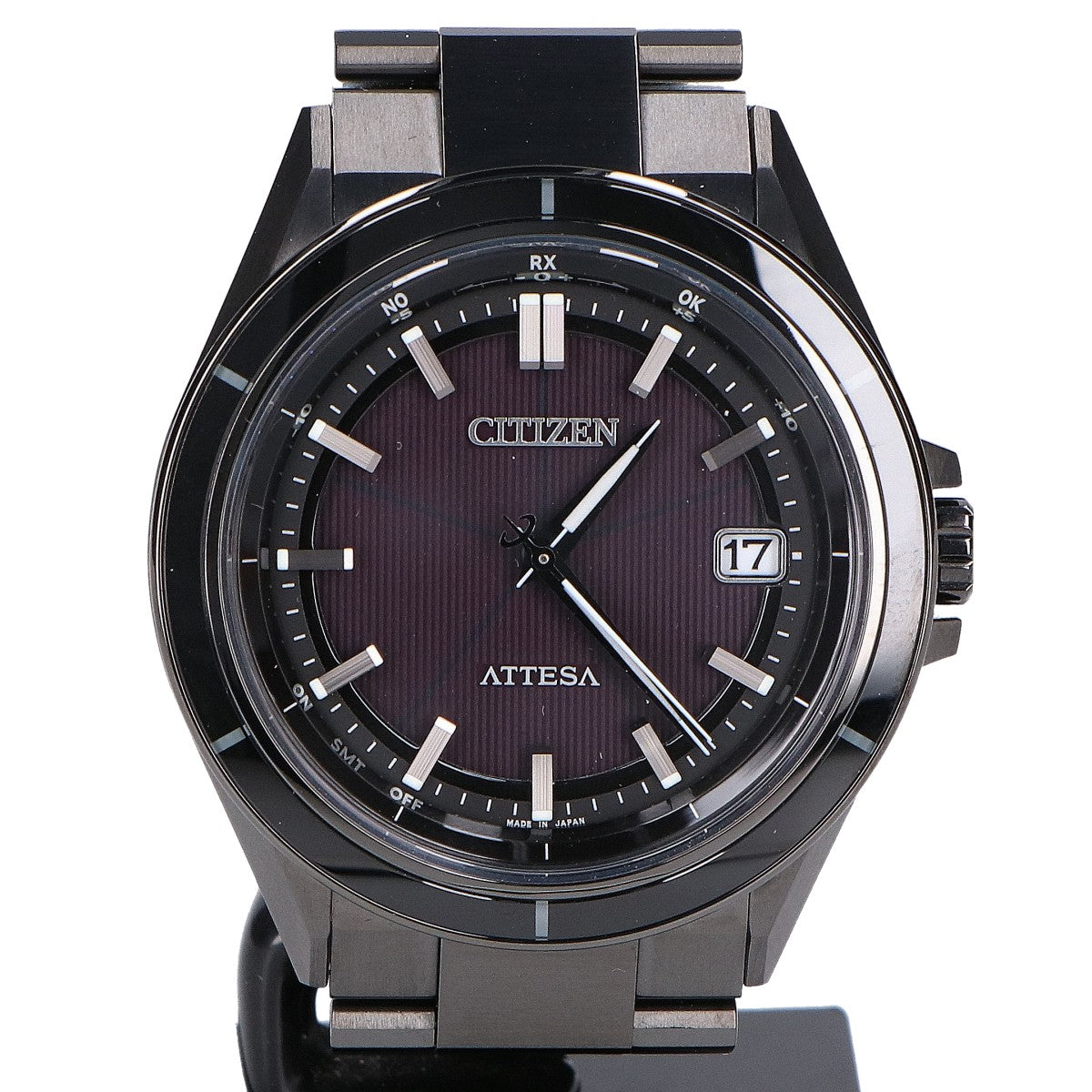 CITIZEN シチズン 【新品同様】CB3035-72E H128 ACT Line ブラックチタンシリーズ ATTESA アテッサ エコ・ドライブ電波 腕時計