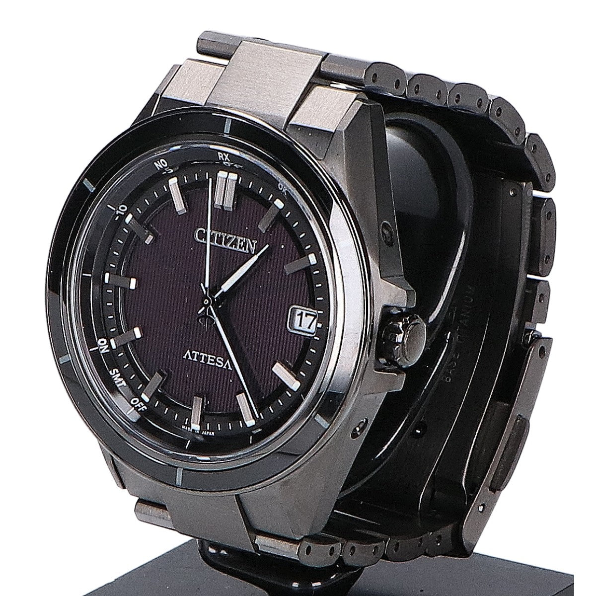 CITIZEN シチズン 【新品同様】CB3035-72E H128 ACT Line ブラックチタンシリーズ ATTESA アテッサ エコ・ドライブ電波 腕時計