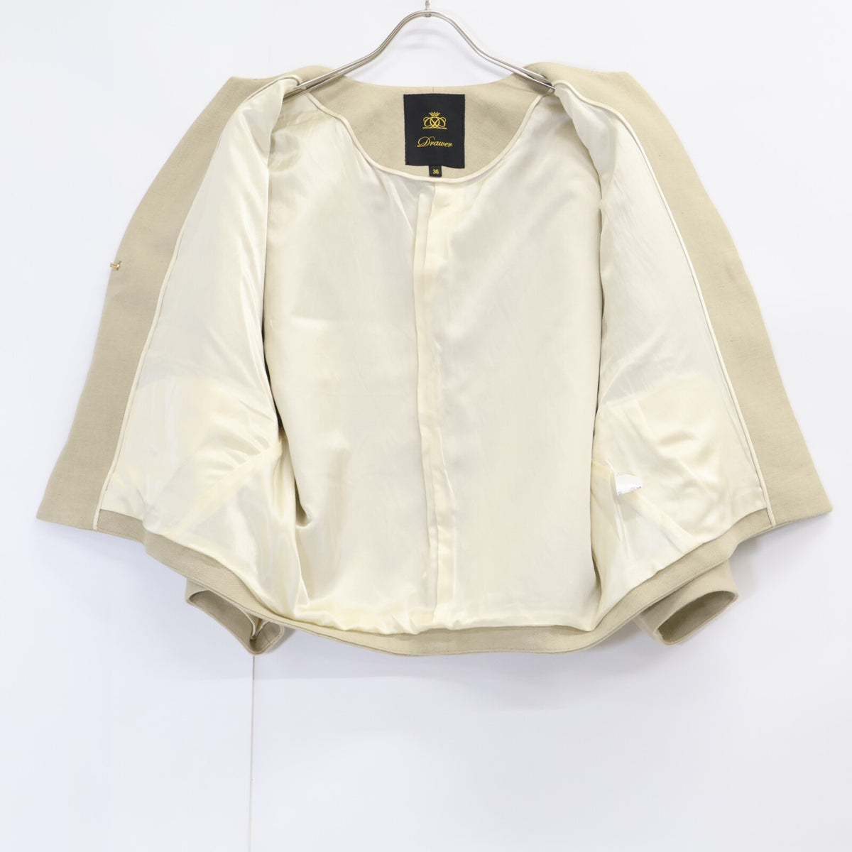DRAWER 6522-299-0590 Beige Drop-Sleeve Jacket Jacket