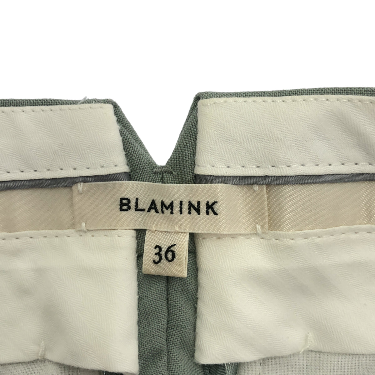BLAMINK ブラミンク 7914-299-0229 グリーン コットンモヘアウールタックテーパードパンツ ボトムス