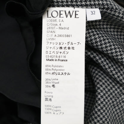 LOEWE ロエベ 17172052100 グレー ウール 千鳥格子柄 ベルト付き ノーカラージャケット ジャケット