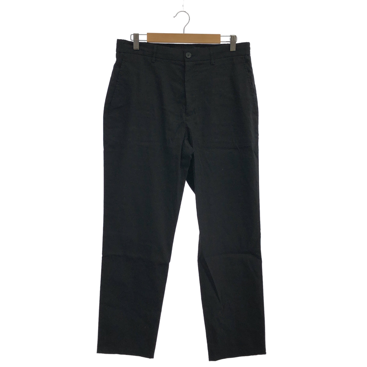 Theory セオリー 26SS 02-6106010 Black Stretch Linen Semi-Tapered Pants Bottoms
