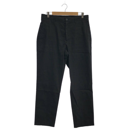 Theory セオリー 26SS 02-6106010 Black Stretch Linen Semi-Tapered Pants Bottoms