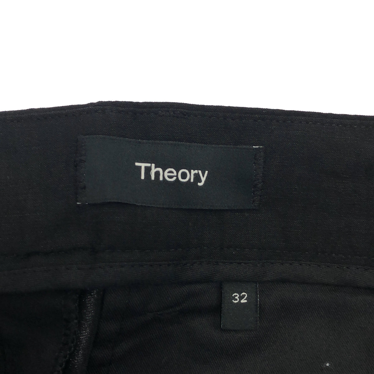 Theory セオリー 26SS 02-6106010 Black Stretch Linen Semi-Tapered Pants Bottoms