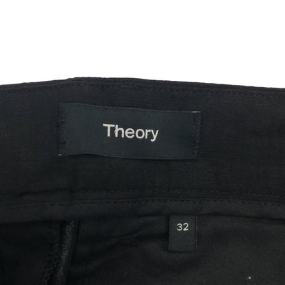 Theory セオリー 26SS 02-6106010 Black Stretch Linen Semi-Tapered Pants Bottoms