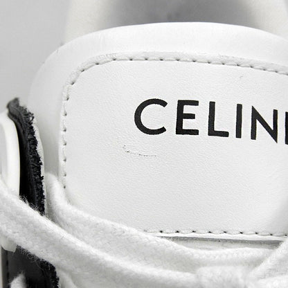 CELINE セリーヌ 美品 レースアップ ロースニーカー シューズ メンズ ホワイト×ブラック 28.0cm CT-07 23年 シューズ