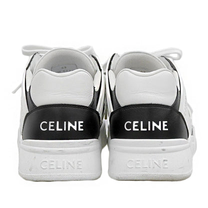 CELINE セリーヌ 美品 レースアップ ロースニーカー シューズ メンズ ホワイト×ブラック 28.0cm CT-07 23年 シューズ
