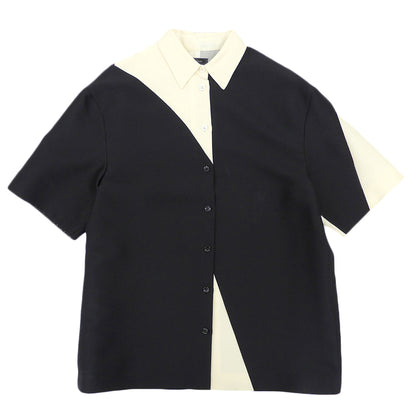 JOSEPH ジョセフ ウールシルク アニメーション シャツ トップス レディース ブラック×アイボリー 38 BLJRIZ0101 トップス