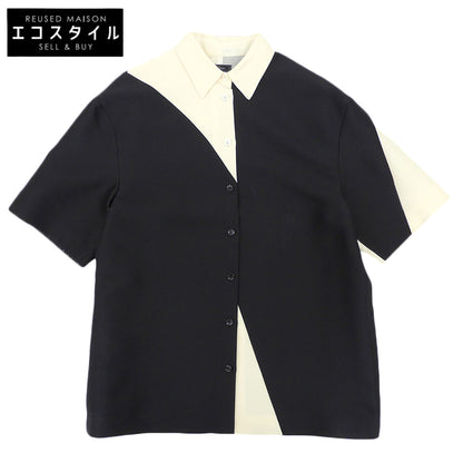 JOSEPH ジョセフ ウールシルク アニメーション シャツ トップス レディース ブラック×アイボリー 38 BLJRIZ0101 トップス