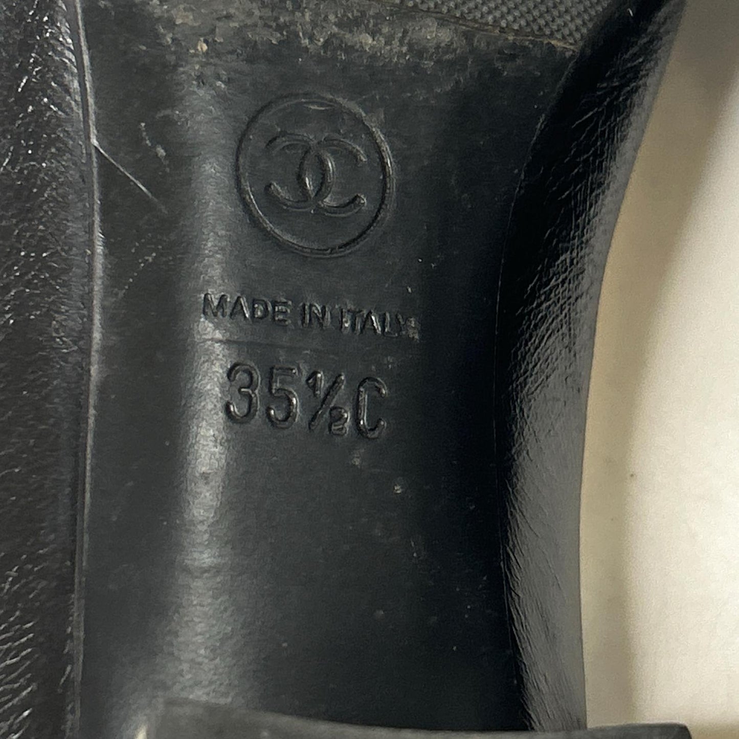 CHANEL シャネル G31659 ココマーク レザー チャンキーヒール パンプス シューズ