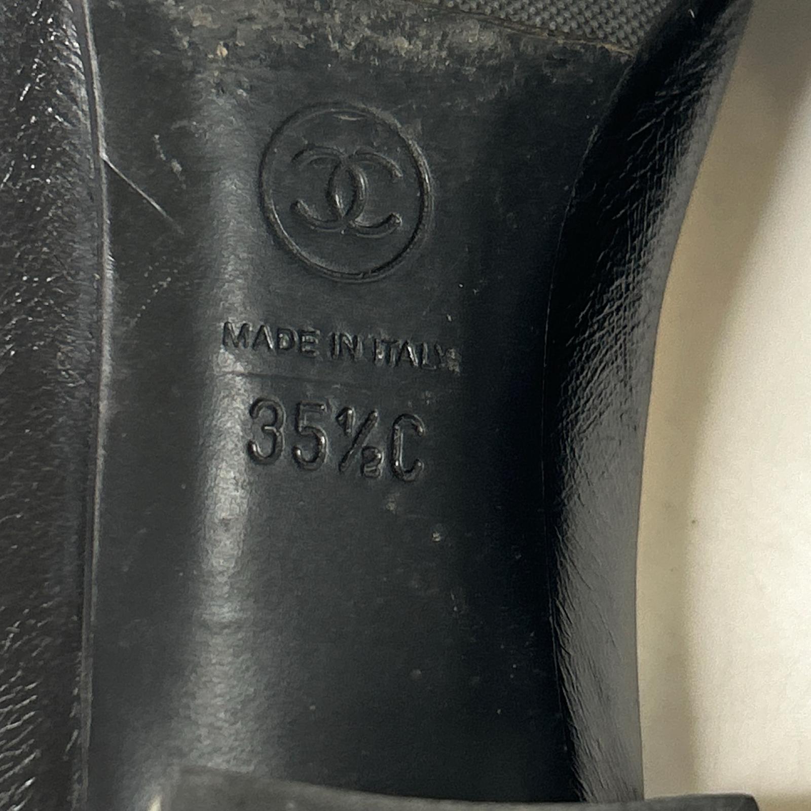 CHANEL シャネル G31659 ココマーク レザー チャンキーヒール パンプス シューズ