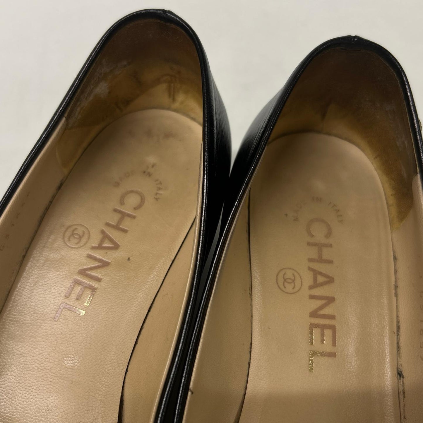 CHANEL シャネル G31659 ココマーク レザー チャンキーヒール パンプス シューズ