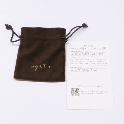 agete アガット 【美品】10194112006 K10 淡水パール ピアス