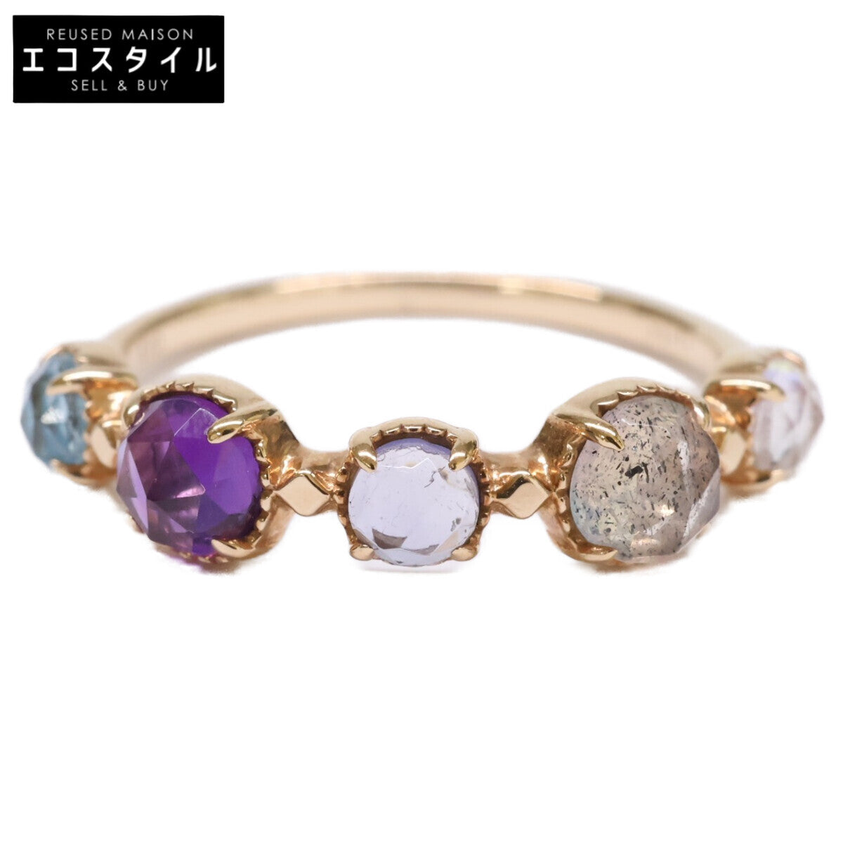 agete アガット 【美品】10163111075 K10マルチストーンリング（S） リング 指輪