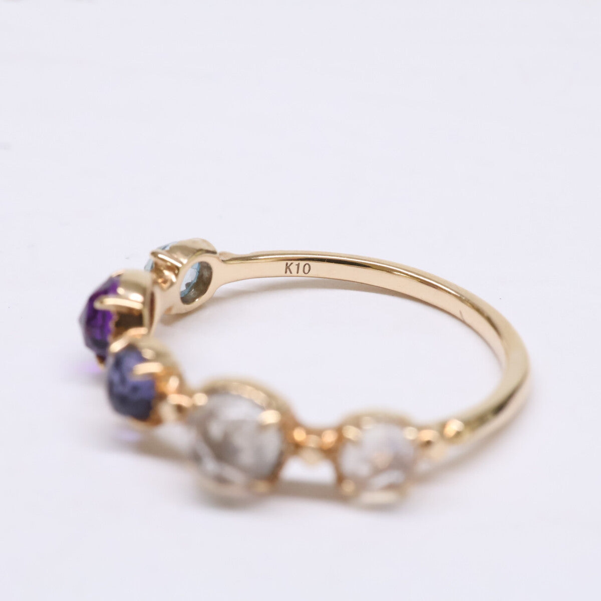 agete アガット 【美品】10163111075 K10マルチストーンリング（S） リング 指輪