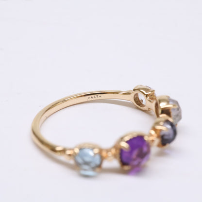 agete アガット 【美品】10163111075 K10マルチストーンリング（S） リング 指輪