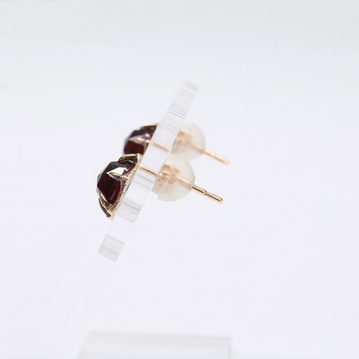 agete アガット 【美品】10243112251 SVｘGPｘK10 ゴールドガーネット ピアス