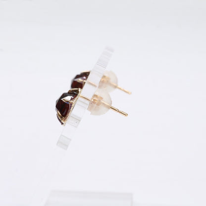 agete アガット 【美品】10243112251 SVｘGPｘK10 ゴールドガーネット ピアス