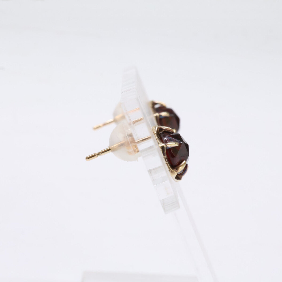 agete アガット 【美品】10243112251 SVｘGPｘK10 ゴールドガーネット ピアス