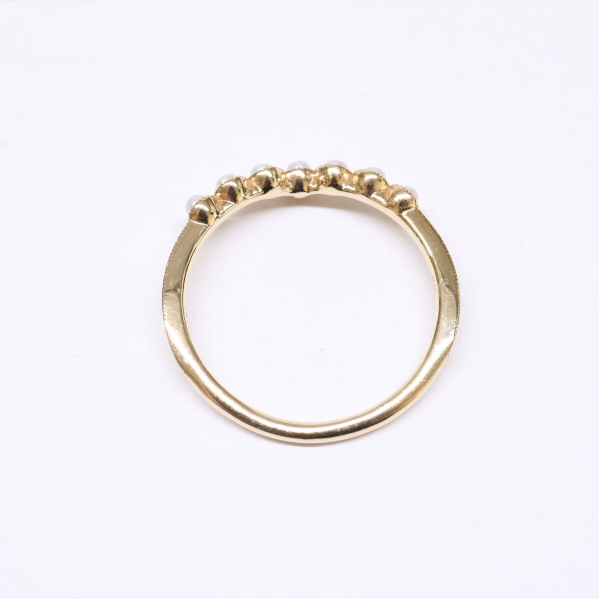 agete アガット 【美品】10234111385 K10 淡水パールリング リング 指輪