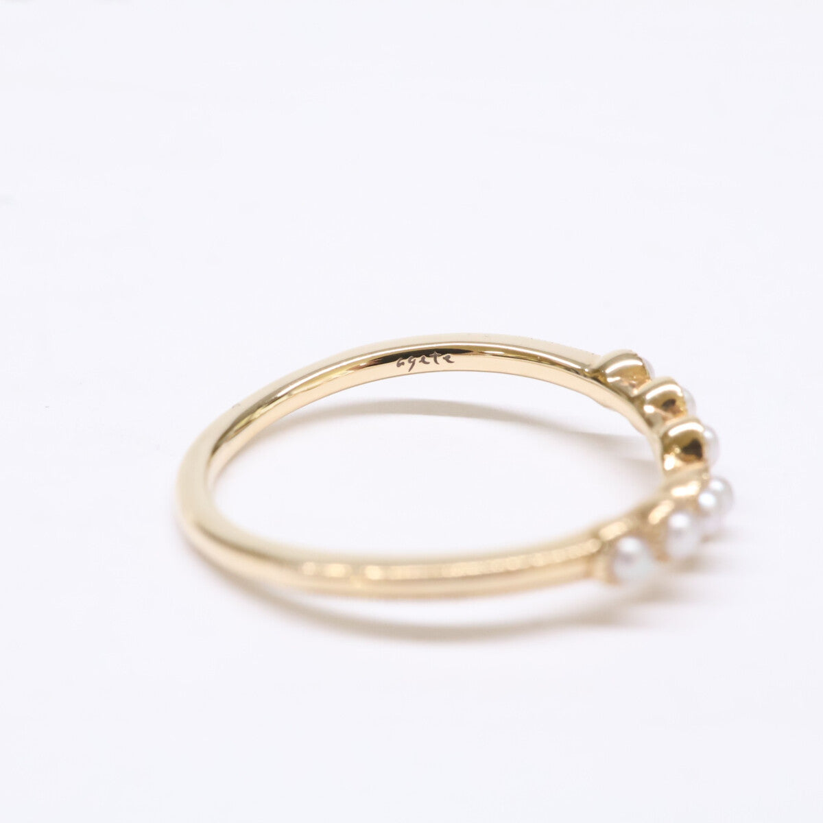 agete アガット 【美品】10234111385 K10 淡水パールリング リング 指輪