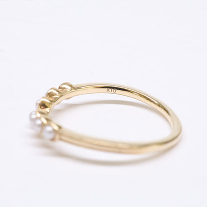 agete アガット 【美品】10234111385 K10 淡水パールリング リング 指輪